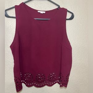 Burgundy 2 inch tank design blouse